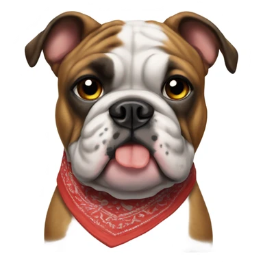 Brindle bulldog with bandana sticker