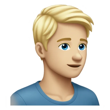 side view emoji blonde hair blue eyes boy sticker