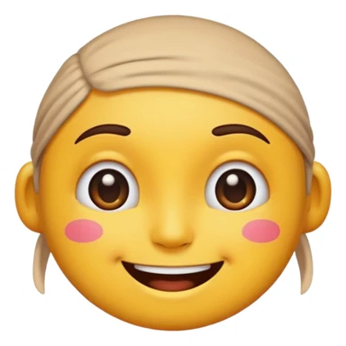 cartoon emoji sticker with a smiling face and sweat on the forehead, colorful and cheerful, no text, suitable for WhatsApp and Instagram sticker