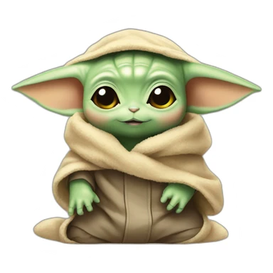 Cute baby yoda and pikachu sticker