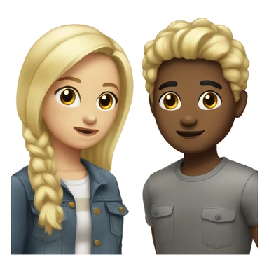 Two best Friends oke with black hair one with blonde hair  sticker