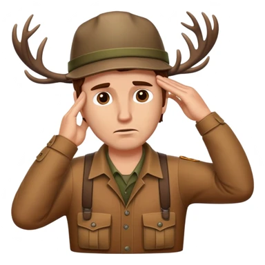 White man deer hunter brown hair facepalm  sticker