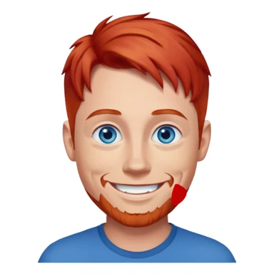 Dave Farrell with blue eyes, red hair sticker
