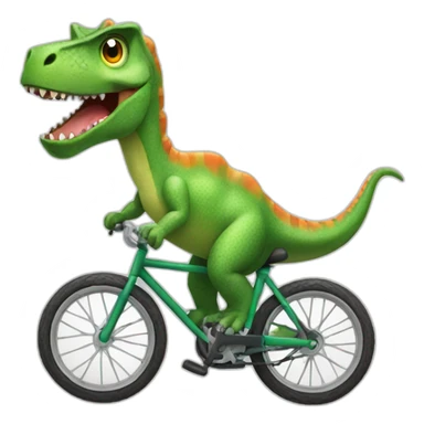 A dinosaur who ride a bike sticker