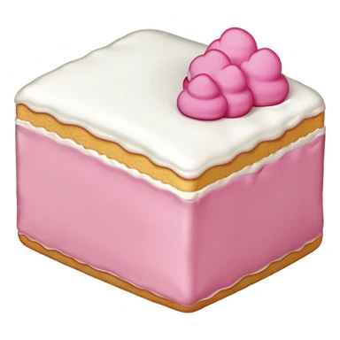 slice of sponge cake with pink sticker