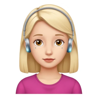 Girl with hearing aids sticker