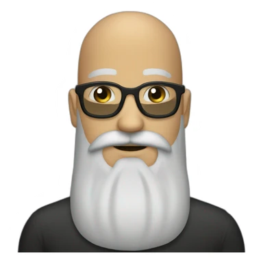 a bald man with moustache and long black beard sticker