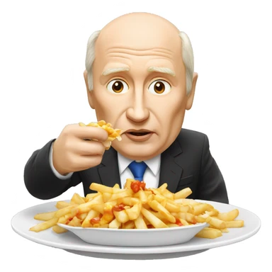 Vladimir Poutine qui mange une poutine  sticker