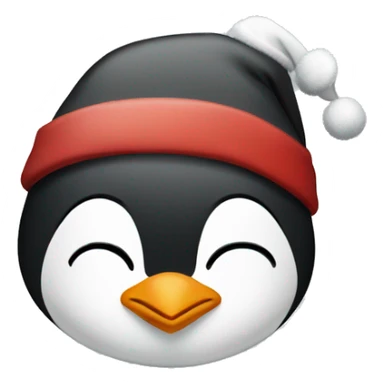 penguin with santa hat sticker