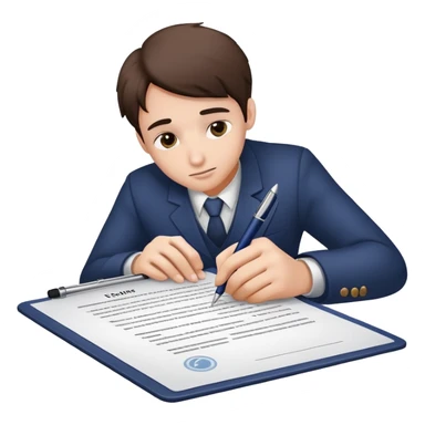 signing a document sticker