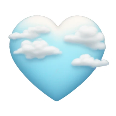 Pastel blue heart with clouds sticker