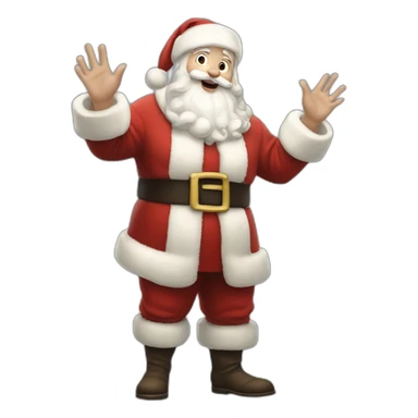 Full height Actively gesturing with hands pale skin Santa Claus sticker