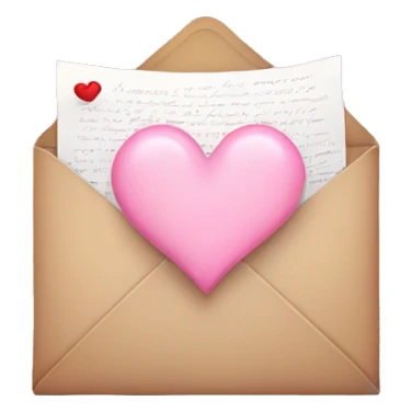Love letter with light pink heart sticker