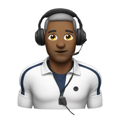 football coach with headset sticker
