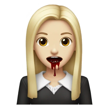 vampire blond girl with blood in her mouth sticker