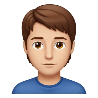 brwon hair men sticker