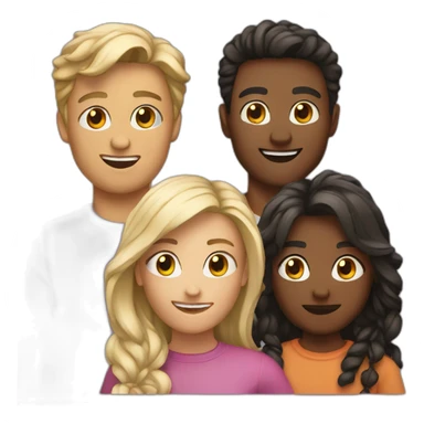 A group if four friends sticker