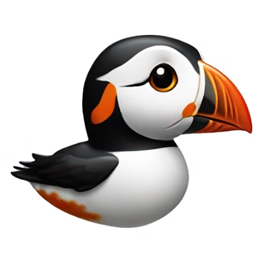 Puffin earring fish sticker