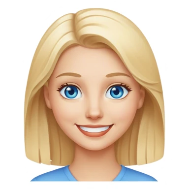 blonde woman smiling portrait blue eyes sticker