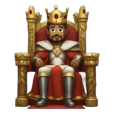 king sitting on a throne sticker