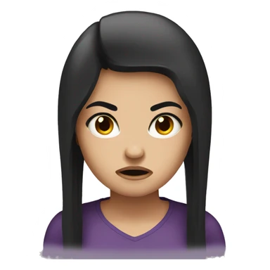 girl with black hair angry  sticker