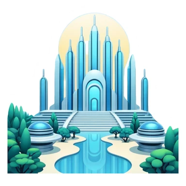 Utopian Futuristic Aesthetic Scenery Deco sticker