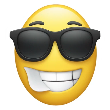 White smiling emoji with black sunglass  sticker