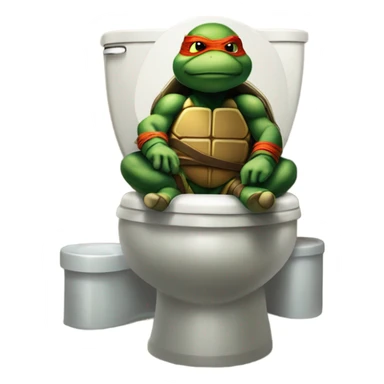 Ninja turtle taking a poop sticker