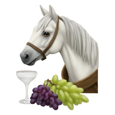 Horse with Jesus eating grapes sticker