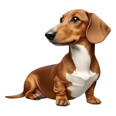 Dog head reality dachshund Looks to the left side 180 Degrees sticker