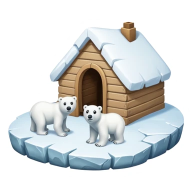 polar bear huts with out bear sticker