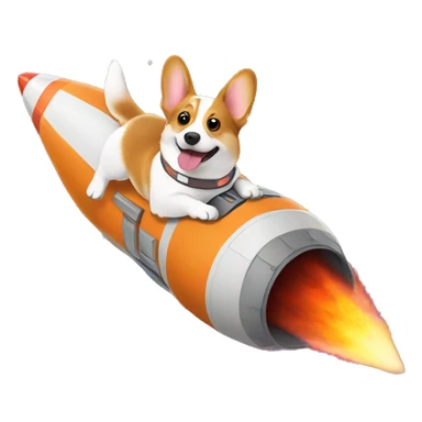 Corgi in a space rocket flying in the space  sticker