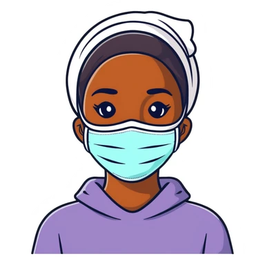 Black girl with face mask skincare sticker