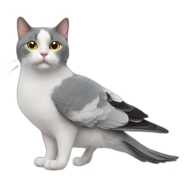 cat over a pigeon sticker