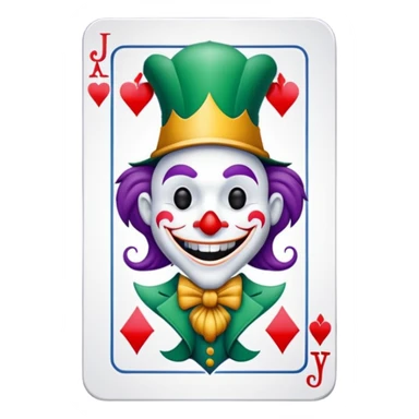 poker card with a funny jolly joker inside the card sticker