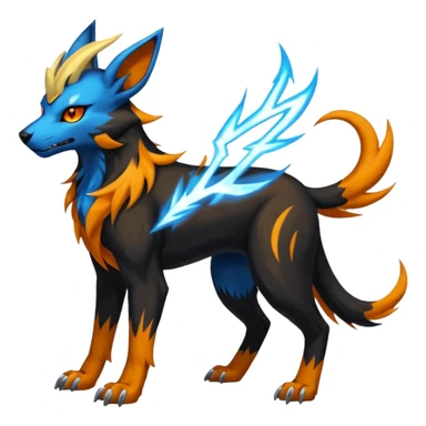 Manectric-Houndoom-Luxray-Bobcat-Fakémon-fusion-animal-creature, full body  sticker
