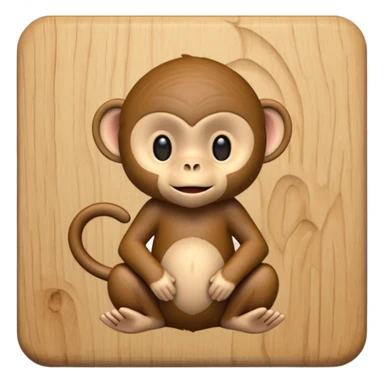 carved mini monkey sticker