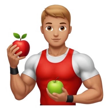 sportler mit einem Apfel in der Hand @emoji sticker