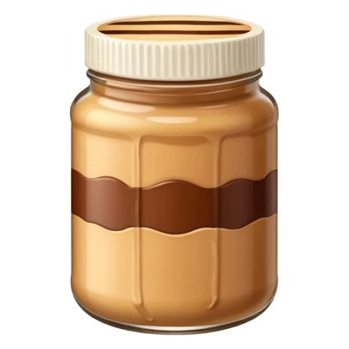 A jar of peanut butter with chocolate stripe: sticker