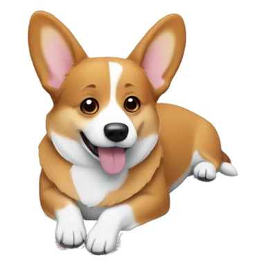 corgi on couch sticker