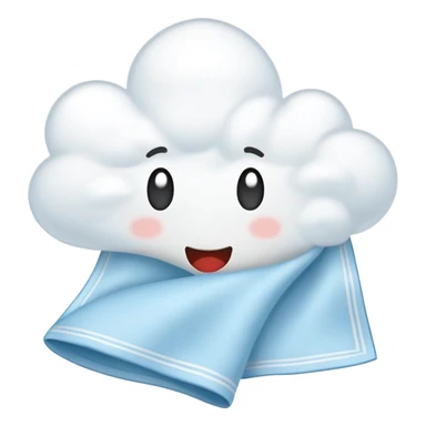 handkerchief with a sneeze cloud, simple and clear sticker