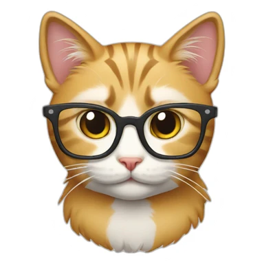 cat nerd smile glasses sticker
