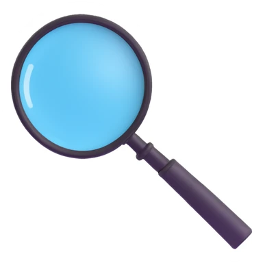 classic magnifying glass with round glass part and short black handle sticker