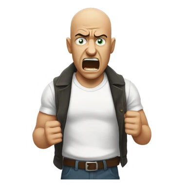 Rage crying bald man sticker