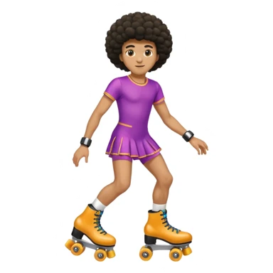 man afro hair disco dress and roller skate sticker