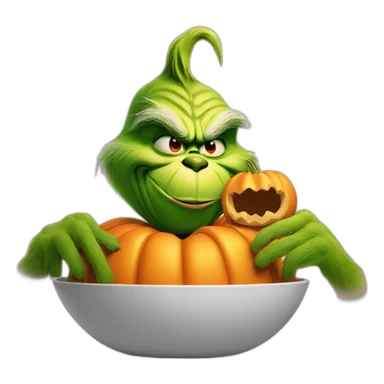 The grinch eating pumpkin sticker