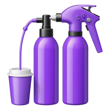 violet hair spray bottle with Cup-Fitting Actuator sticker