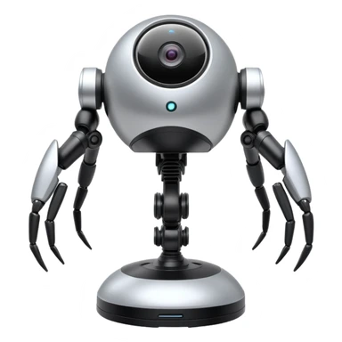 Tall surveillance robot with rotating sensor dome and floating limbs sticker
