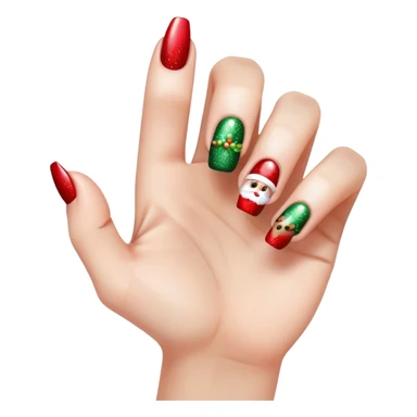 Manicure with Christmas nails sticker