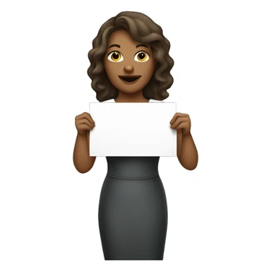 woman holding placard on stick sticker